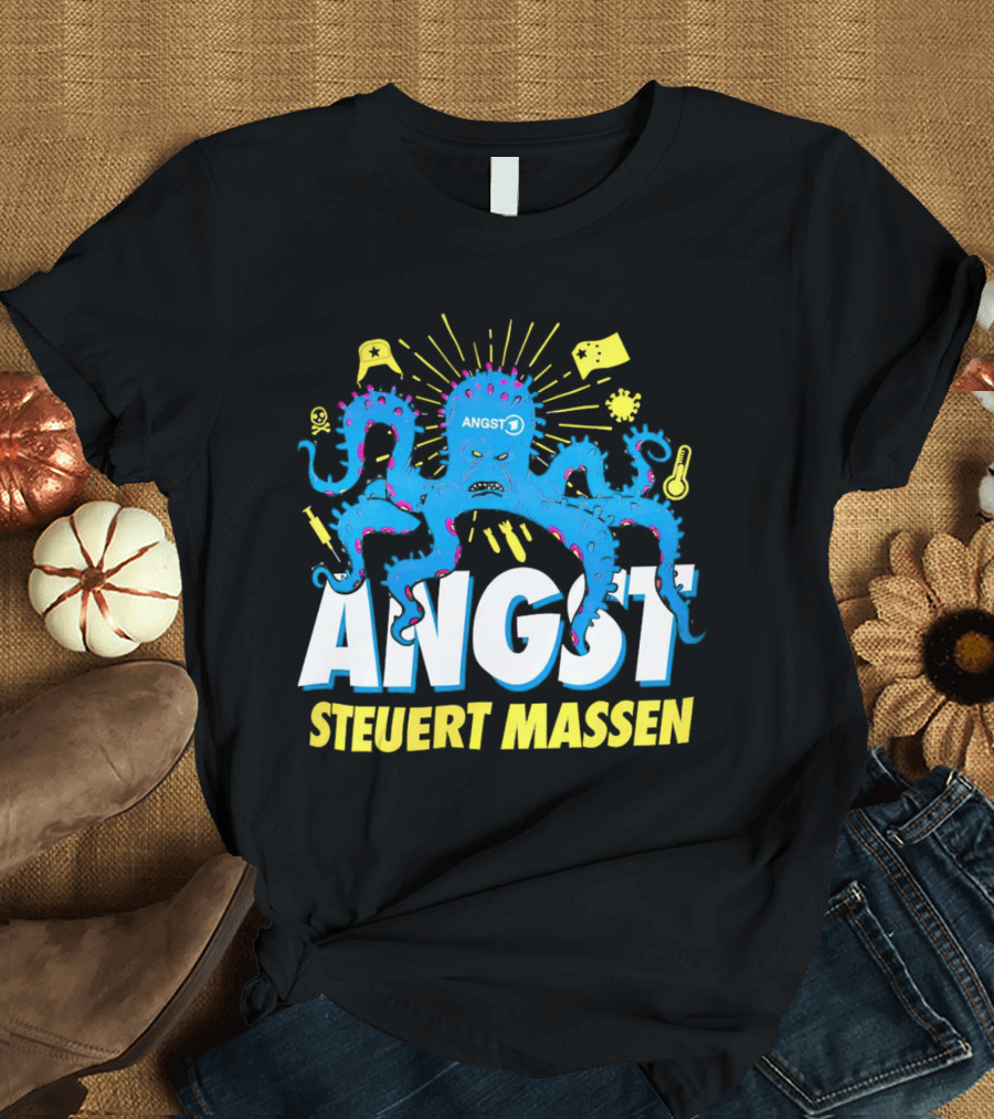 Angst Steuert Massen Octopus With Symbols And Expressions T-Shirt