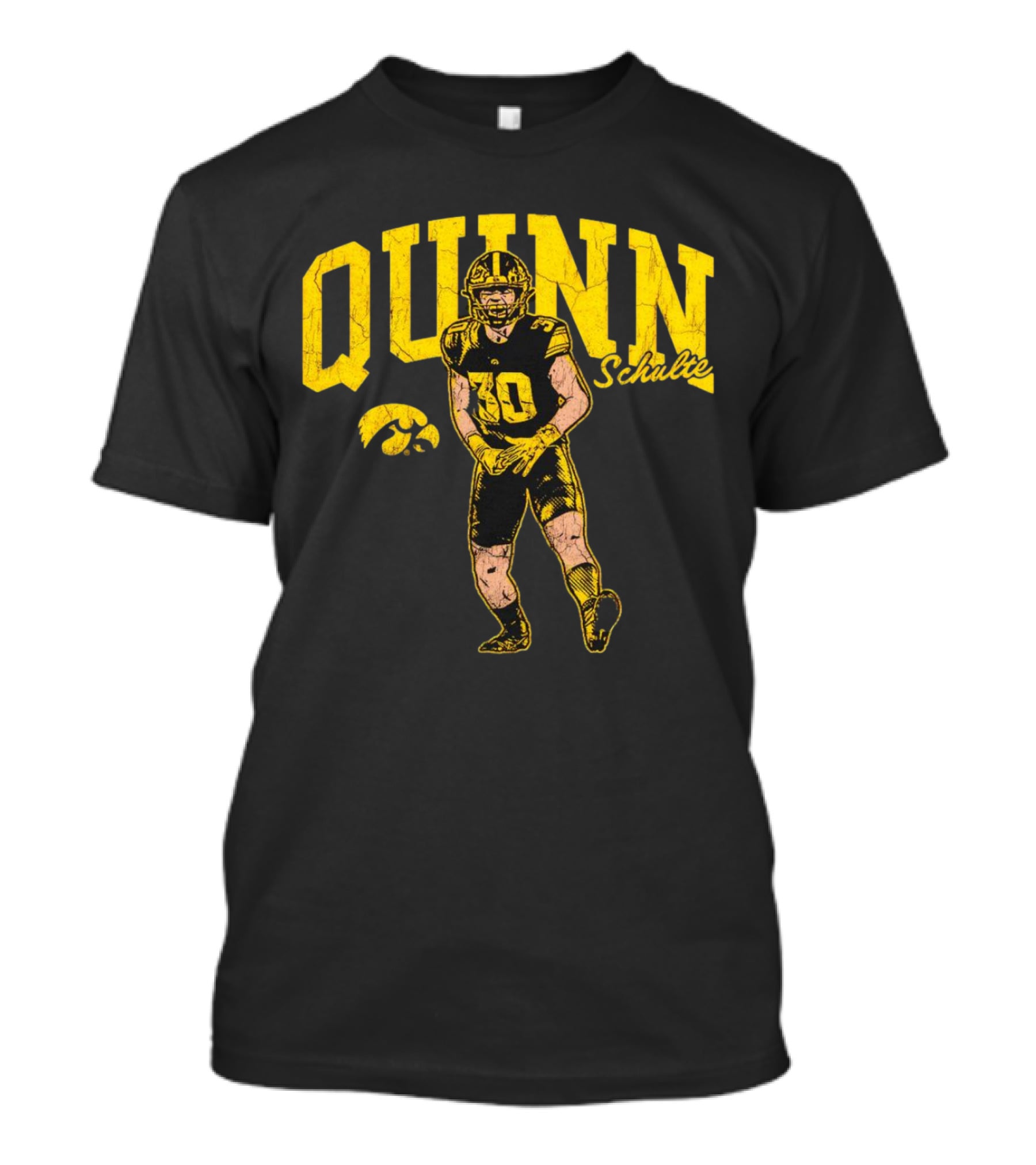 Quinn Schulte Iowa Hawkeyes Football Number 10 Cartoon T-Shirt