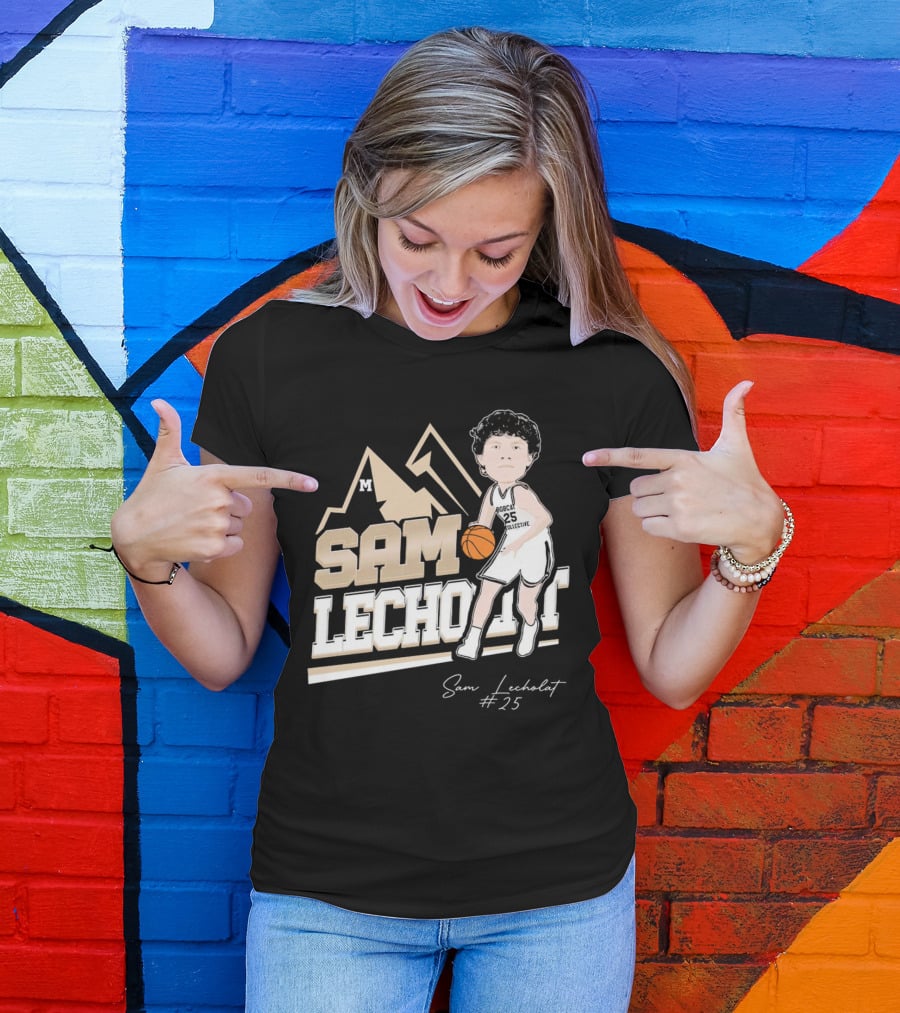 Sam Lecholat Montana State Bobcats Collective #25 Signature Basketball Player M T-Shirt