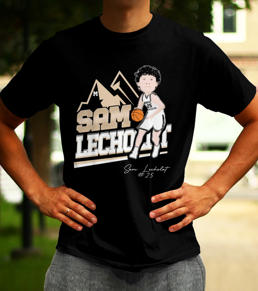 Sam Lecholat Montana State Bobcats Collective #25 Signature Basketball Player M T-Shirt