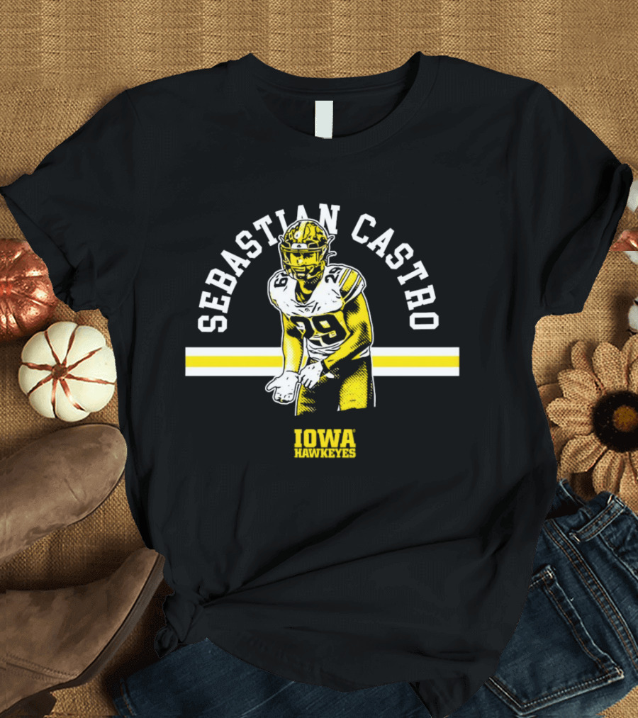 Sebastian Castro Iowa Hawkeyes Football Player T-Shirt