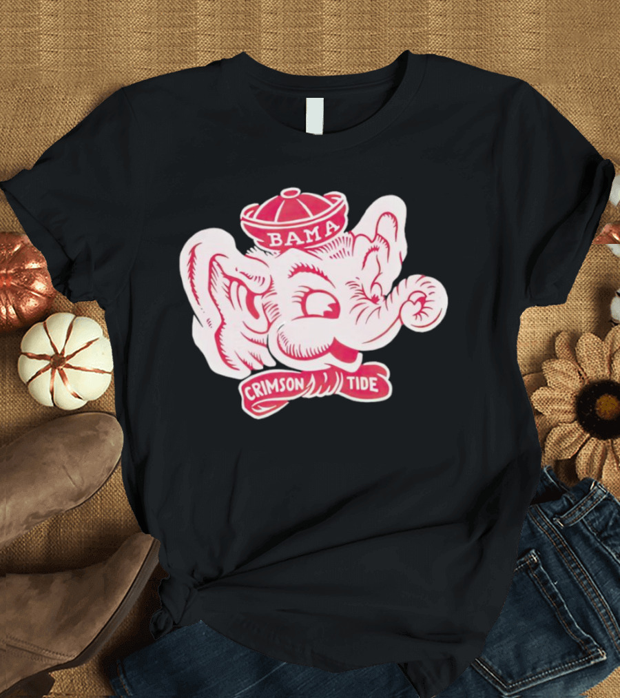 Bama Crimson Tide Elephant Mascot Football T-Shirt