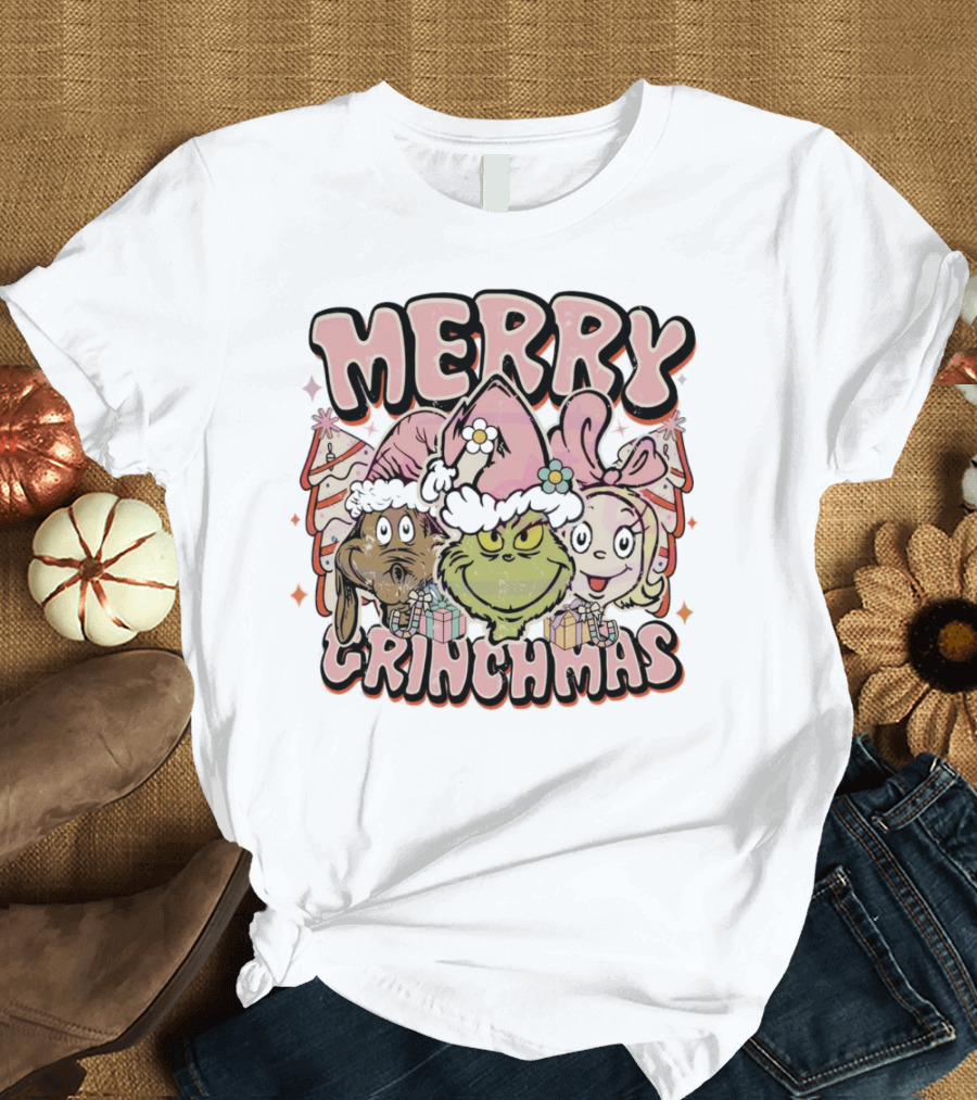 Merry Grinchmas Max Cindy Lou Who Christmas Festive Characters Holiday T-Shirt