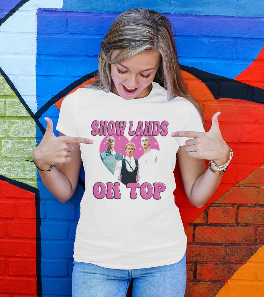 Snow Lands On Top Pink Heart Trio T-Shirt