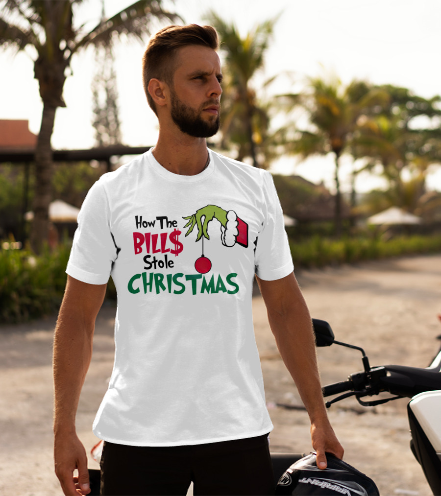 How The Bills Stole Christmas Grinch Hand T-Shirt