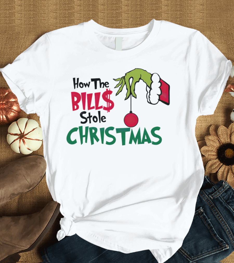 How The Bills Stole Christmas Grinch Hand T-Shirt