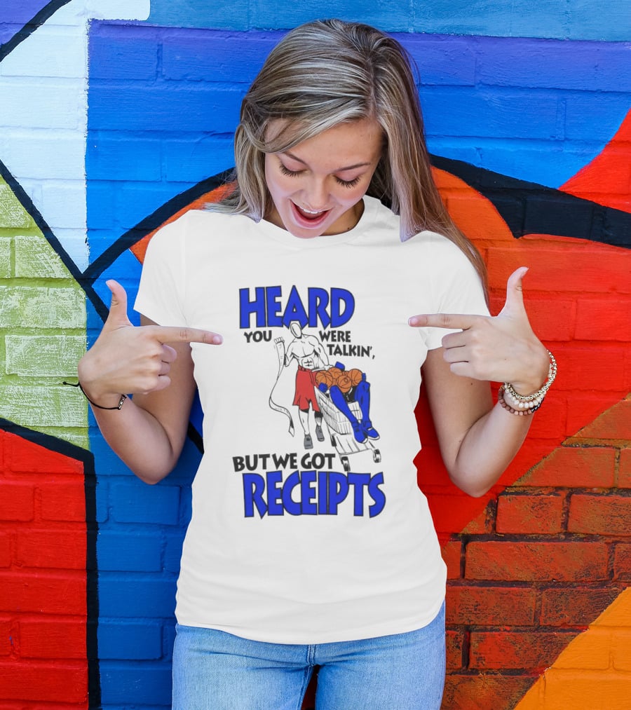 Heard You Were Talking But We Got Receipts Basketball Duel Scene T-Shirt