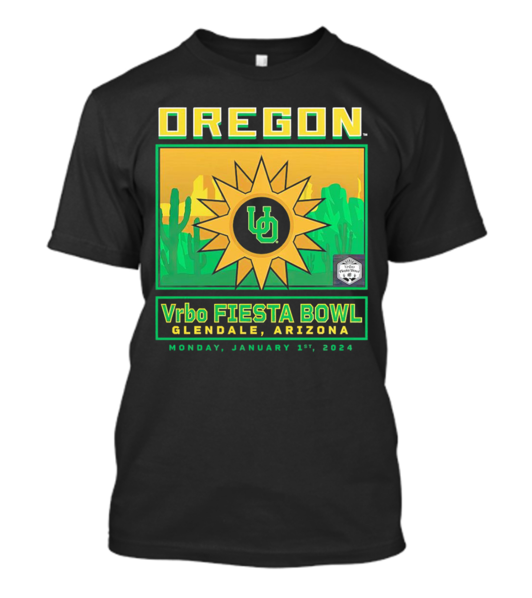 Oregon Ducks Vrbo Fiesta Bowl Glendale Arizona January 1st T-Shirt