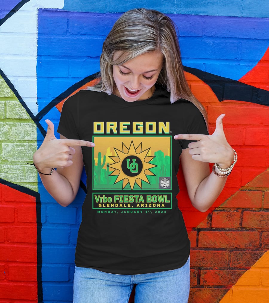 Oregon Ducks Vrbo Fiesta Bowl Glendale Arizona January 1st T-Shirt