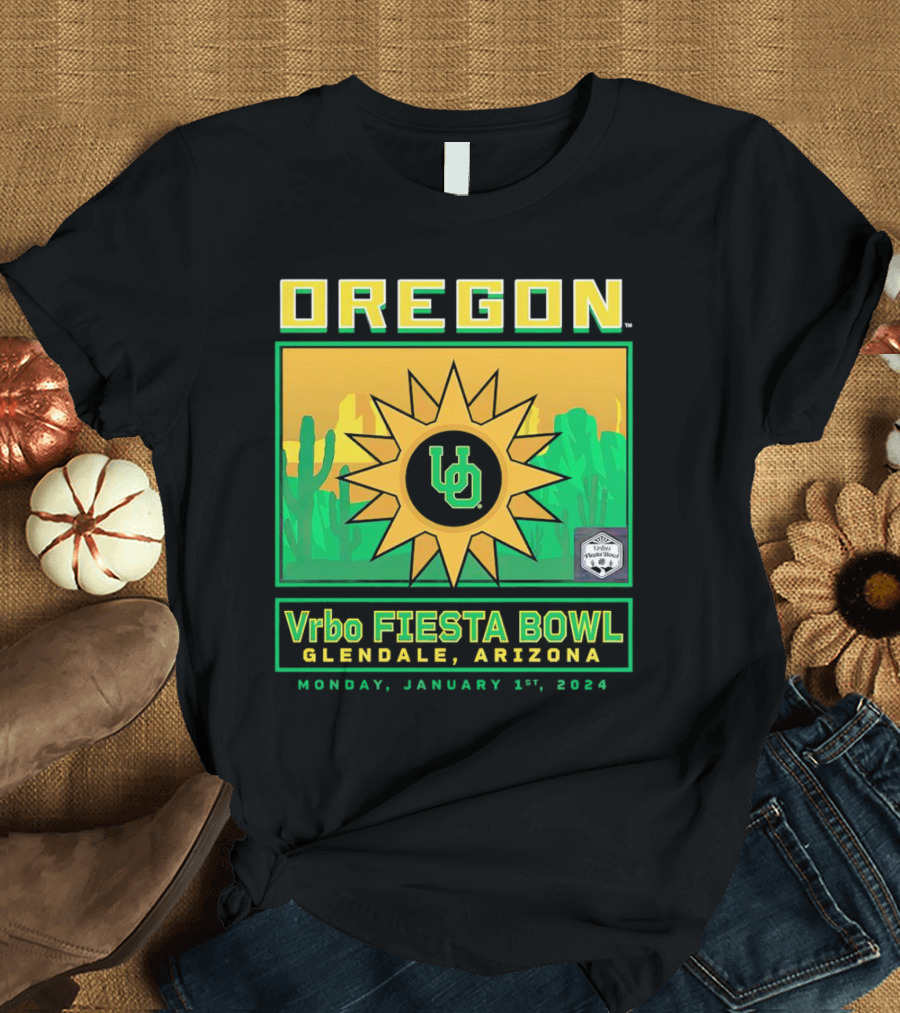 Oregon Ducks Vrbo Fiesta Bowl Glendale Arizona January 1st T-Shirt