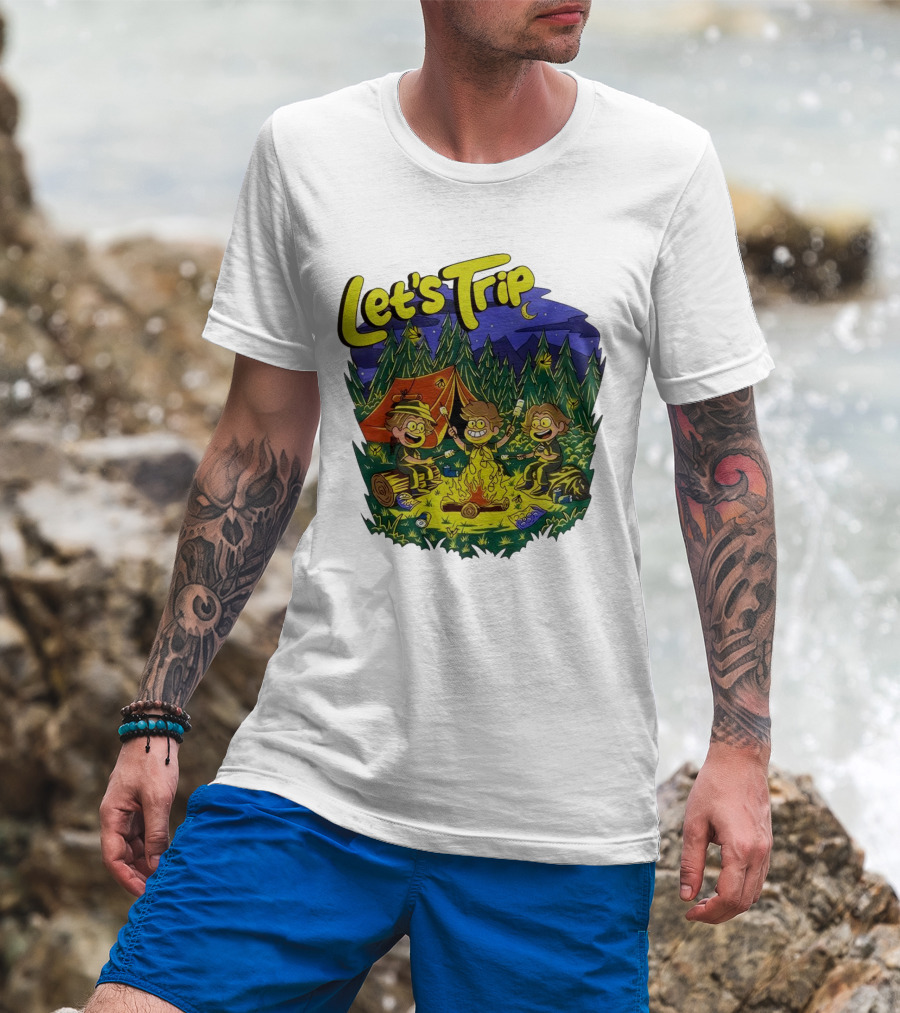 Let's Trip Around Campfire Cartoon Adventure T-Shirt