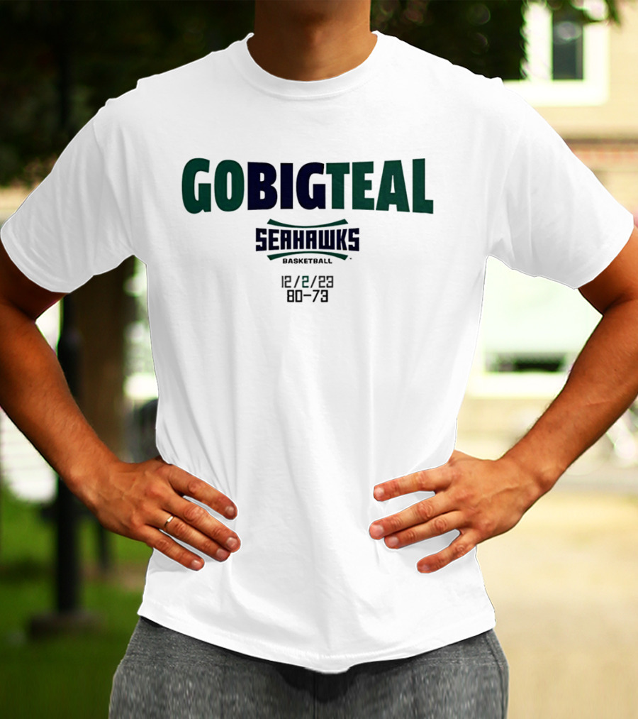 GOBIGTEAL Seattle Seahawks Basketball 12/8/23 Score 80-73 T-Shirt