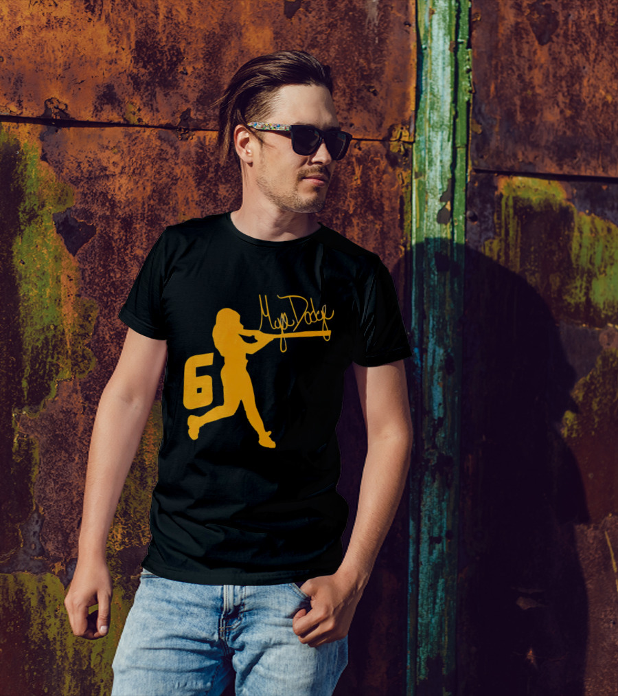 Mya Dodge Missouri Tigers Softball Signature Player Silhouette Number 6 T-Shirt