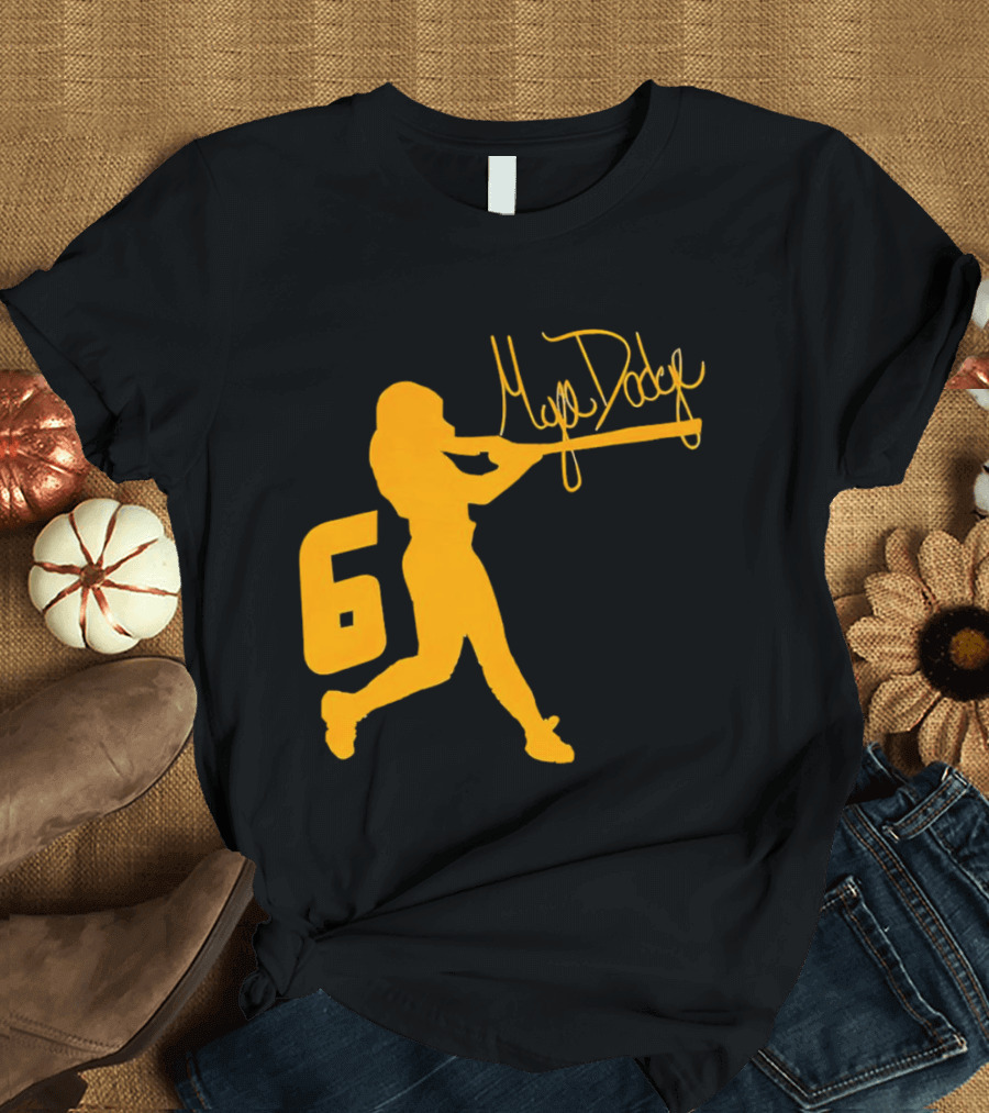 Mya Dodge Missouri Tigers Softball Signature Player Silhouette Number 6 T-Shirt