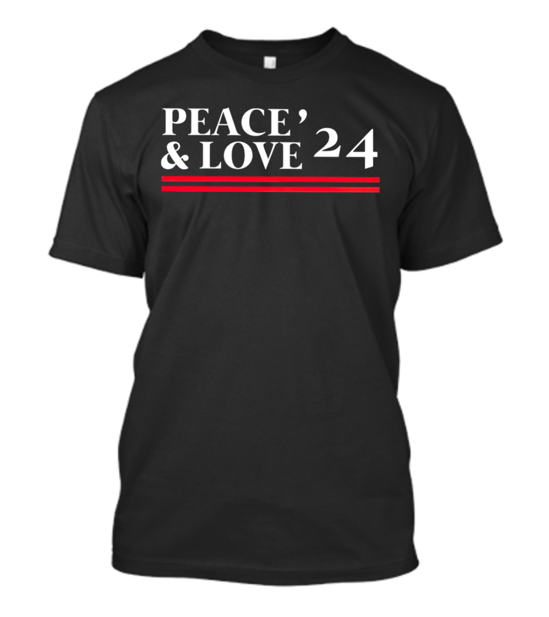 Peace And Love 24 With Red Stripes T-Shirt