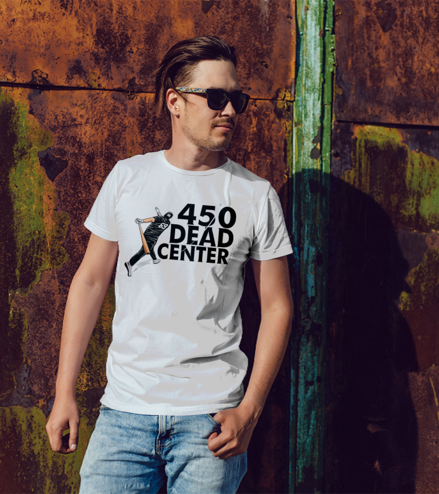 450 Dead Center Baseball Player Swinging T-Shirt