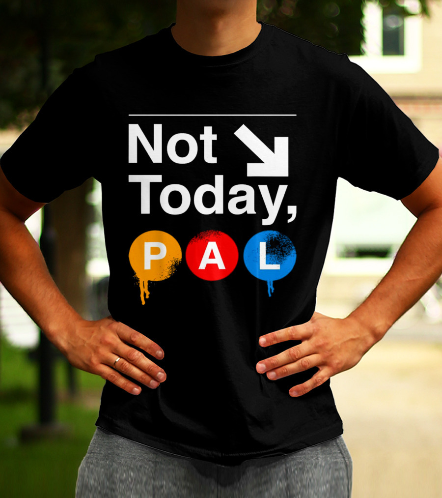 Not Today PAL Text With Colorful Circle Icons And Arrow T-Shirt