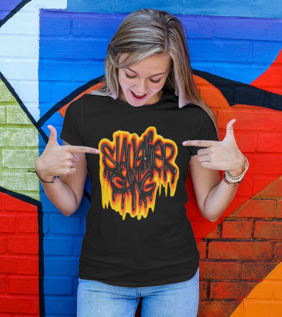 Slaughter Gang Drip Graffiti Flames T-Shirt