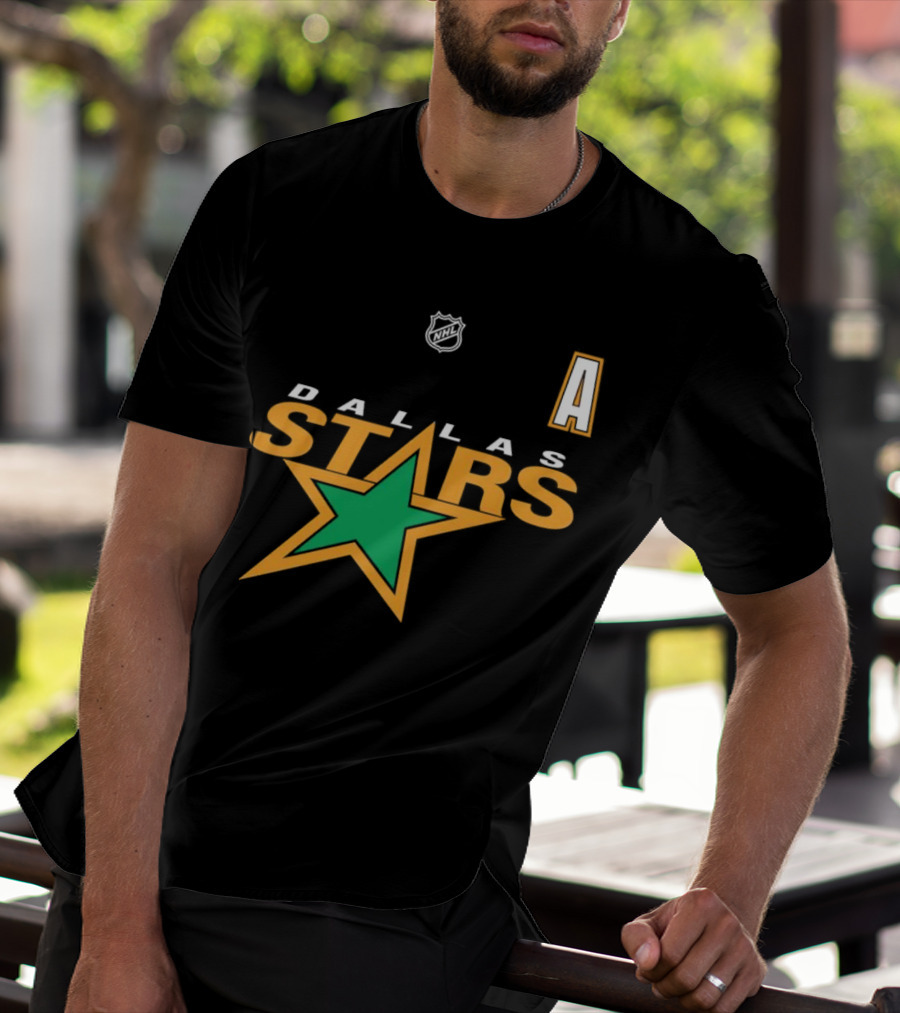 Dallas Stars NHL Hockey Team Logo And Letter A T-Shirt