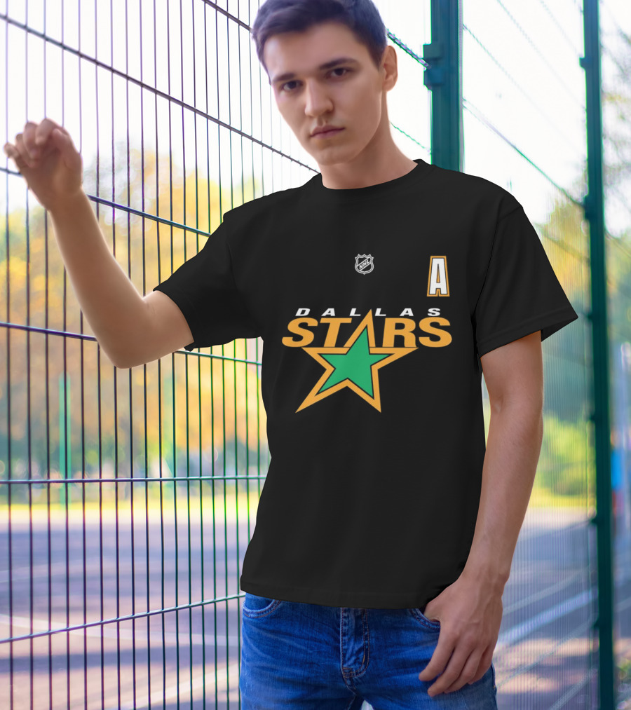Dallas Stars NHL Hockey Team Logo And Letter A T-Shirt