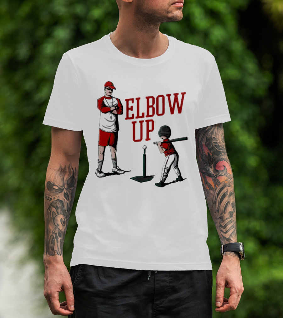Elbow Up Baseball Coach Batting Stance T-Shirt