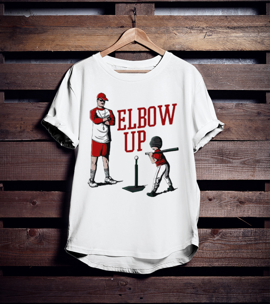 Elbow Up Baseball Coach Batting Stance T-Shirt