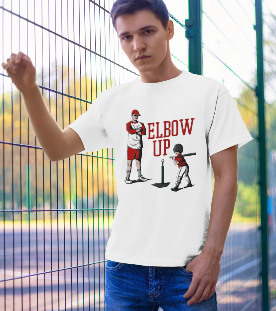 Elbow Up Baseball Coach Batting Stance T-Shirt