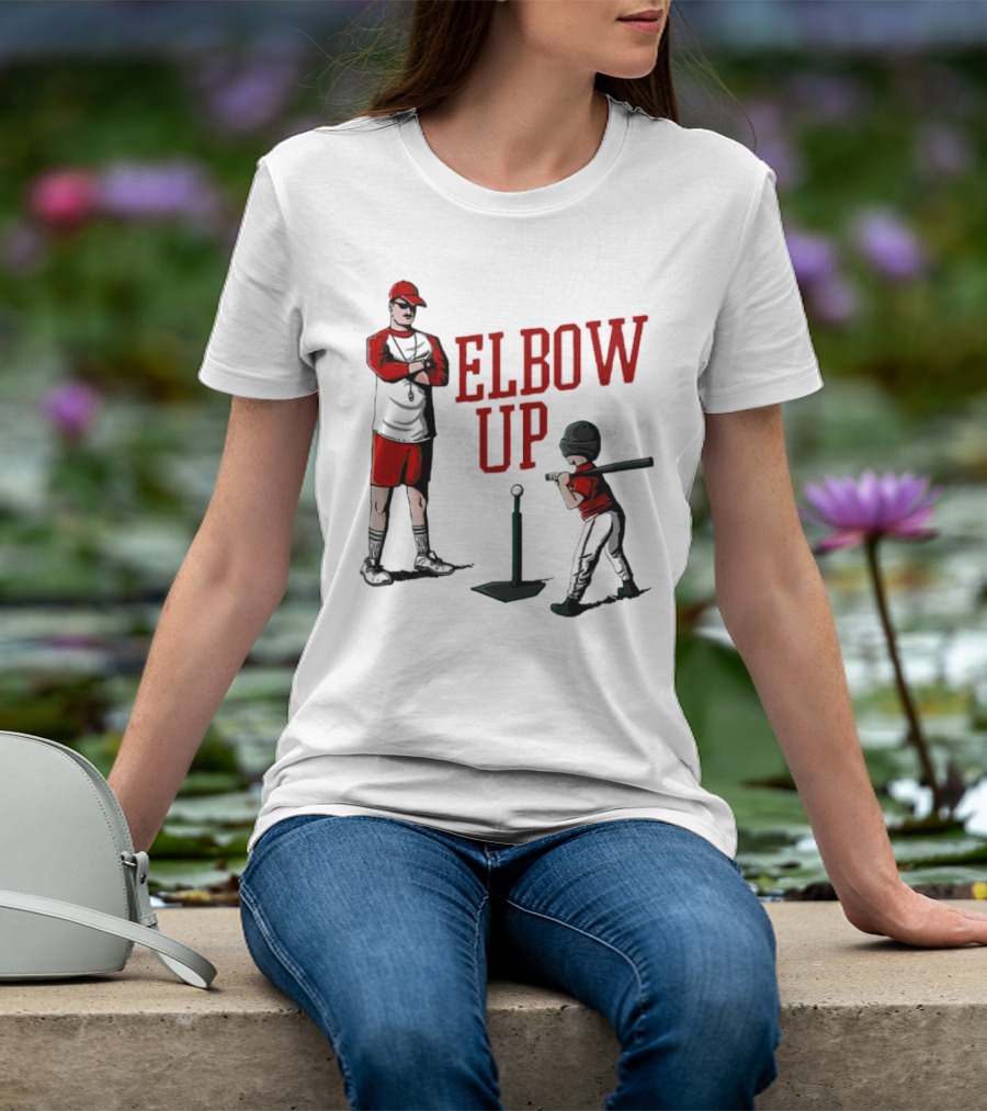 Elbow Up Baseball Coach Batting Stance T-Shirt