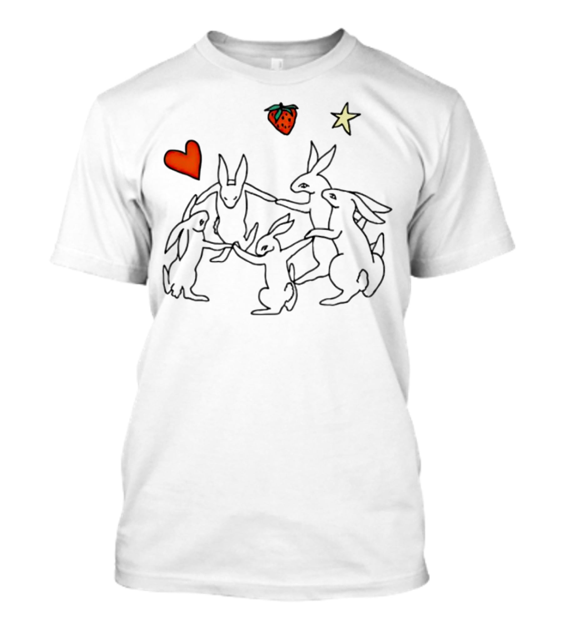 Witch Shit Bunny Circle With Heart Star And Strawberry T-Shirt