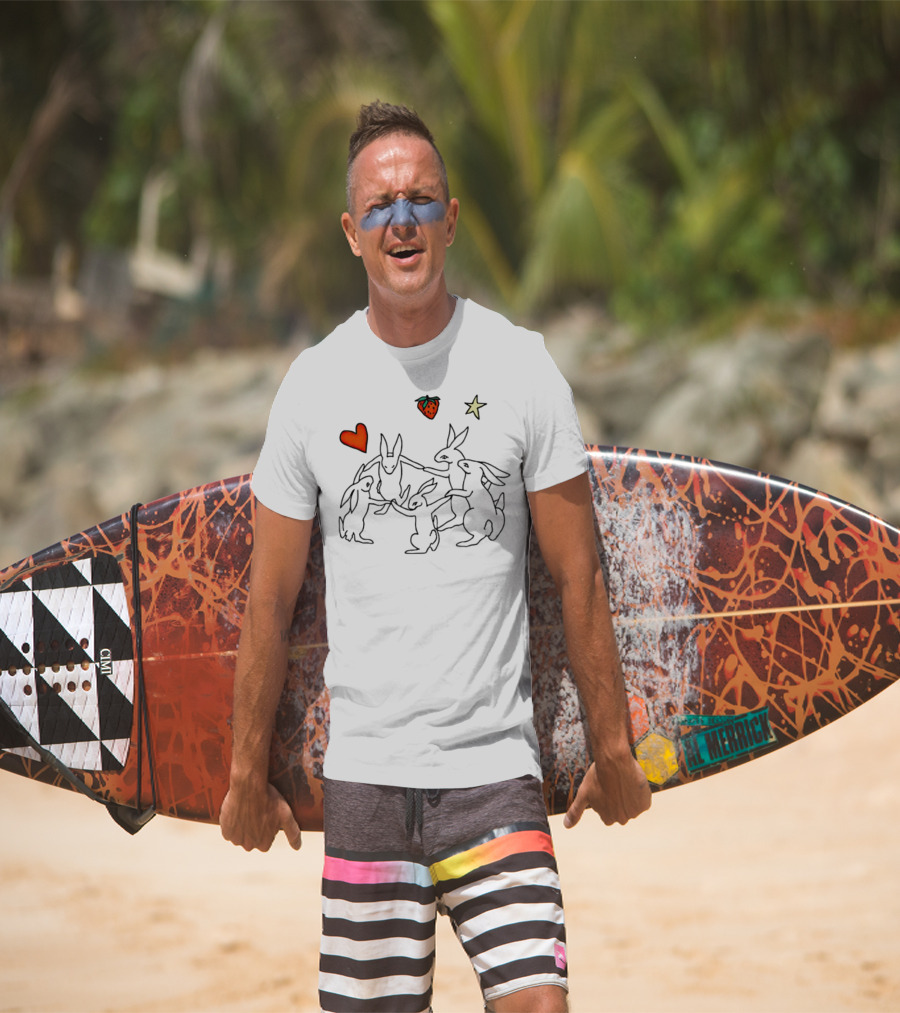 Witch Shit Bunny Circle With Heart Star And Strawberry T-Shirt