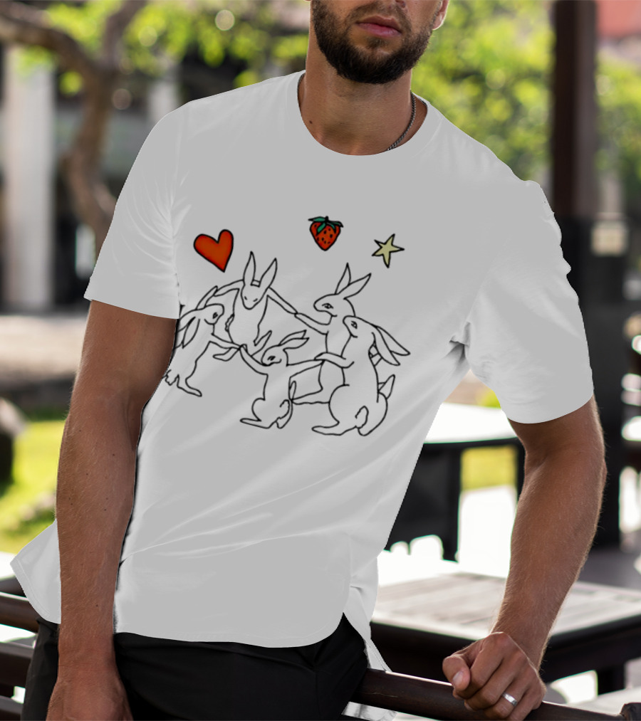 Witch Shit Bunny Circle With Heart Star And Strawberry T-Shirt