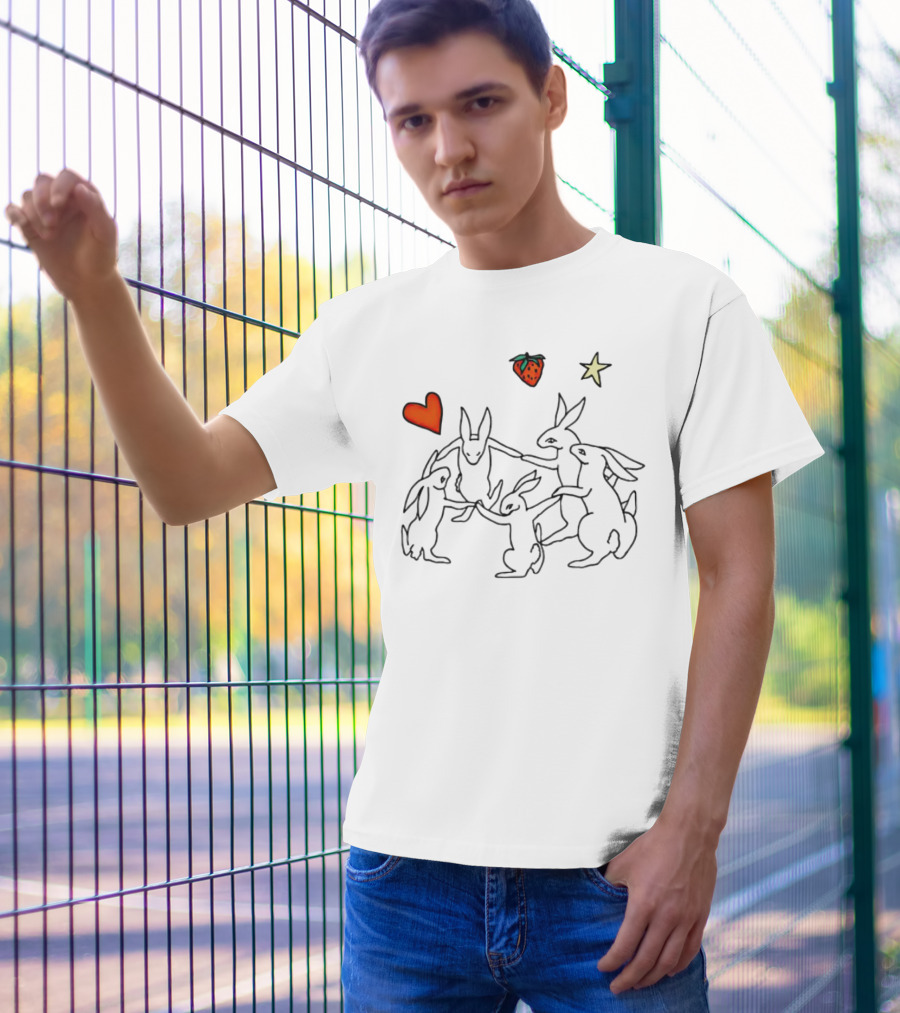Witch Shit Bunny Circle With Heart Star And Strawberry T-Shirt