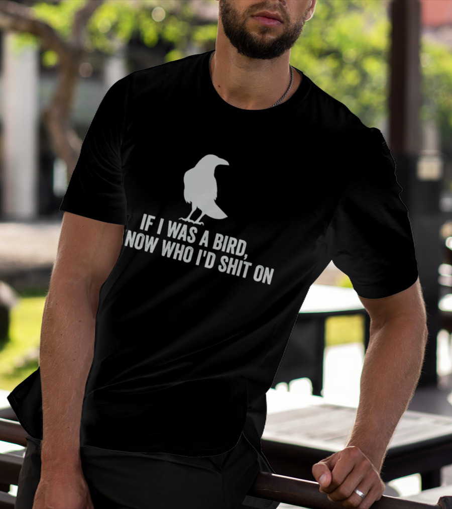 If I Was A Bird I Know Who I'd Shit On With Silhouette Of Bird T-Shirt