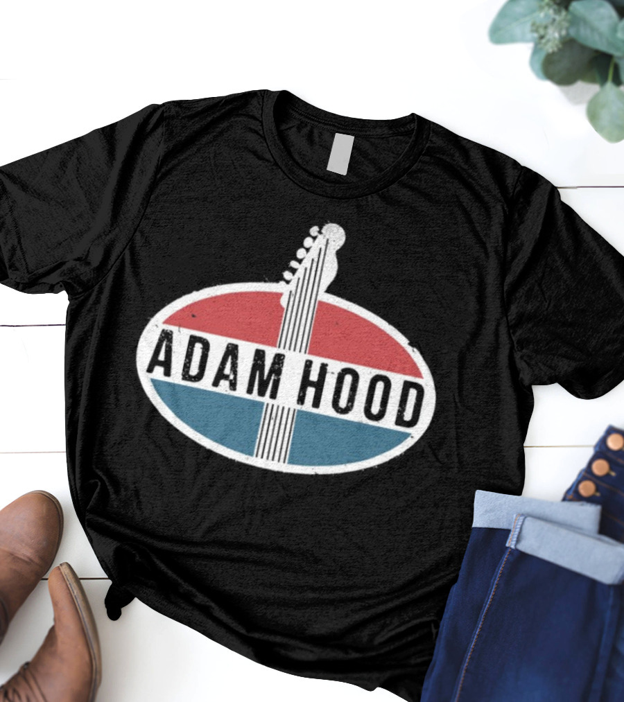 Adam Hood Vintage Guitar Headstock Oval Sign T-Shirt