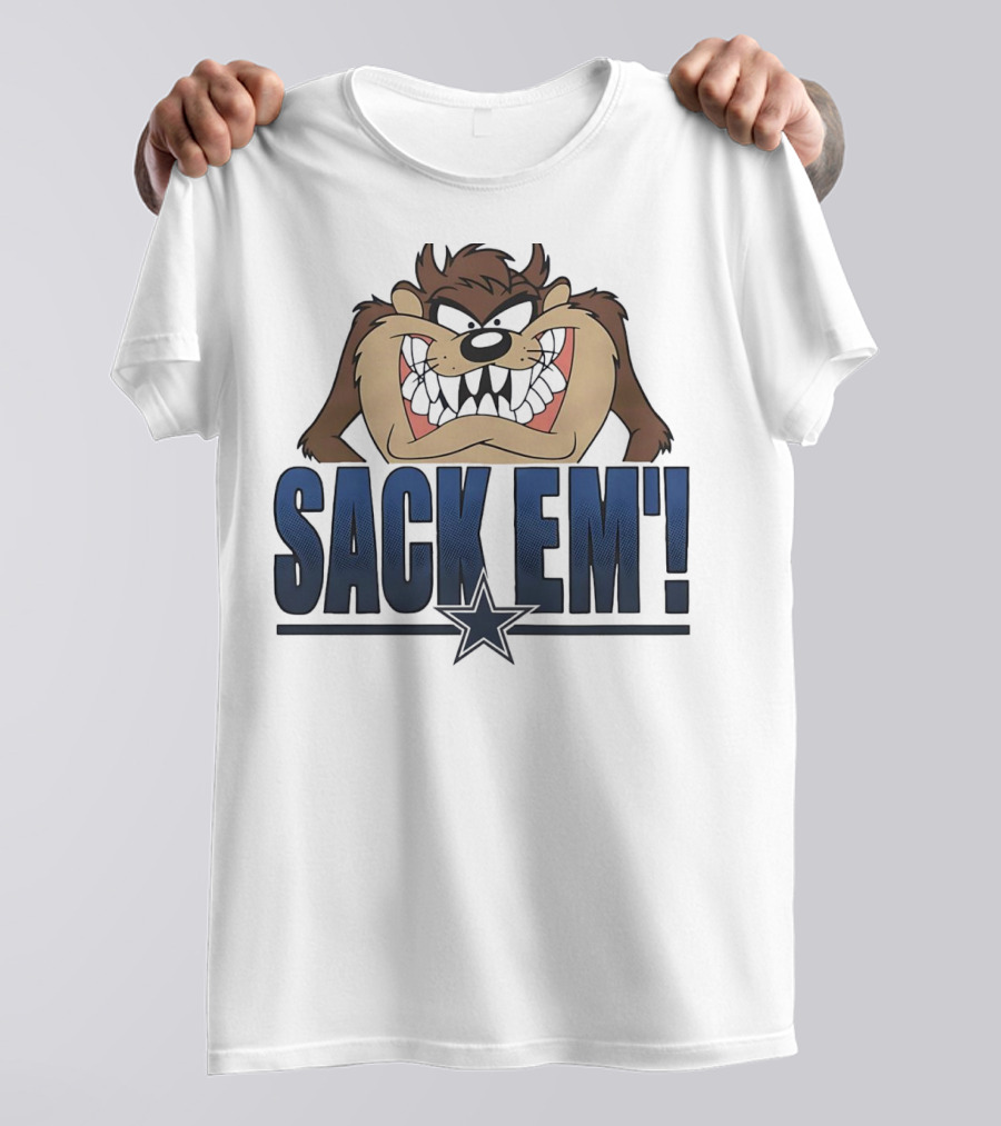 Looney Tunes Taz Sack 'Em Dallas Cowboys T-Shirt