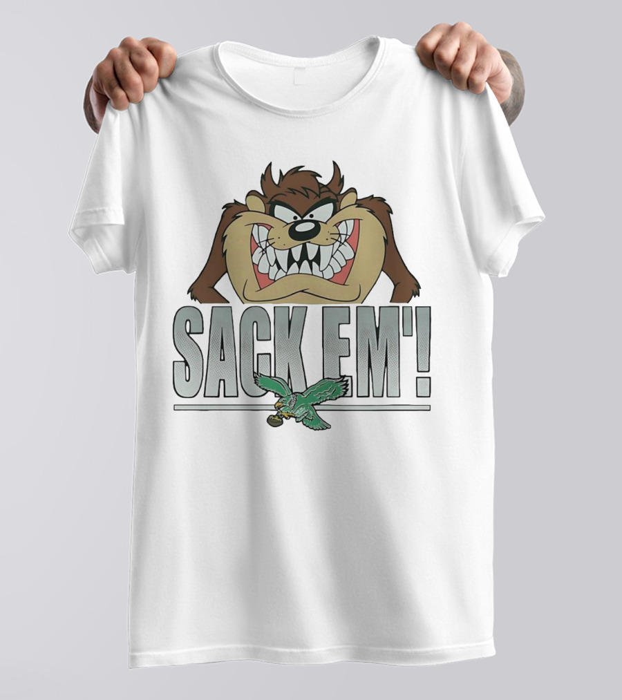 Looney Tunes Taz Sack Em Philadelphia Eagles T-Shirt