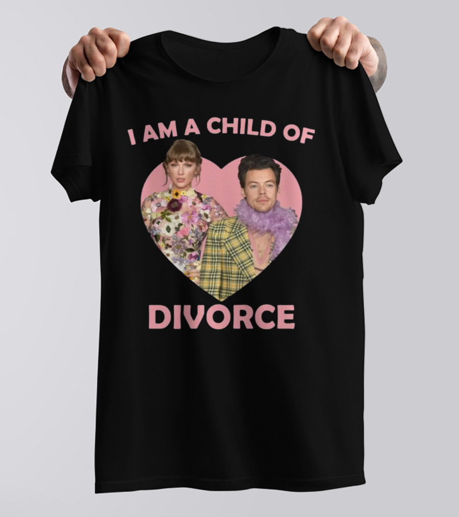 I Am A Child Of Divorce Heart With Floral And Plaid Outfits T-Shirt