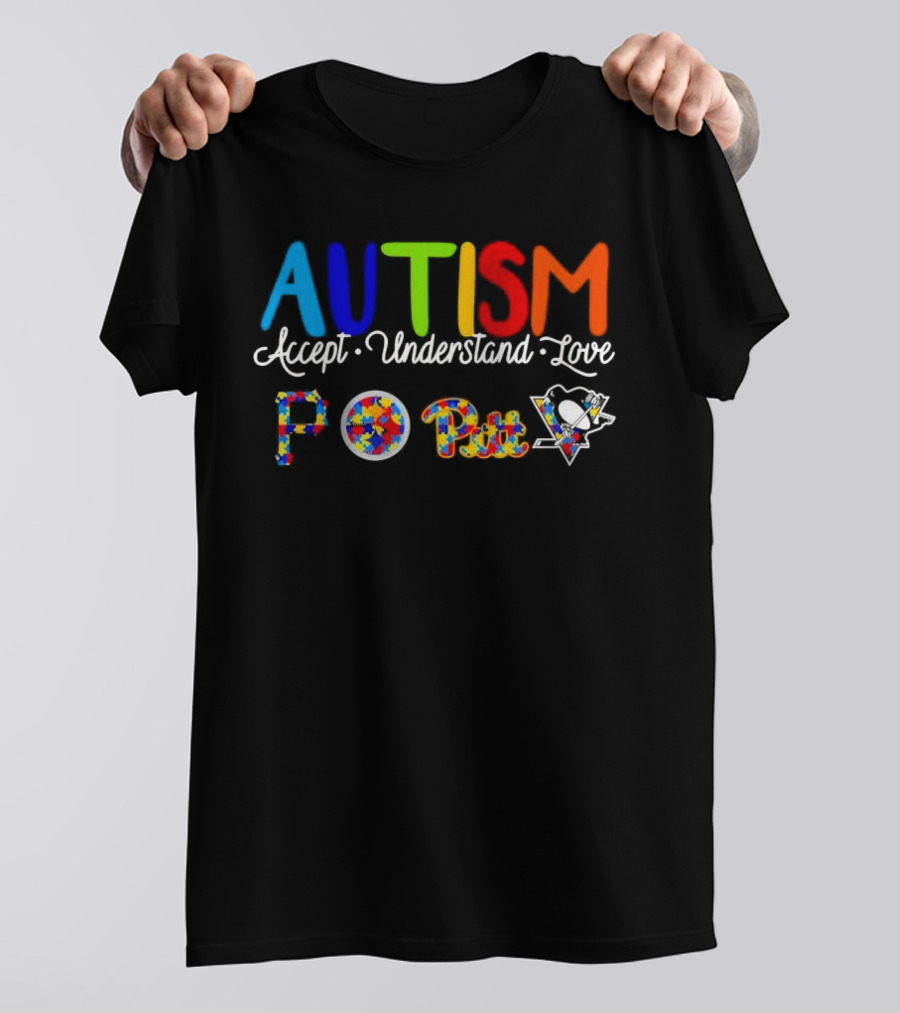 AUTISM Accept Understand Love Pittsburgh PO Pirates Sports T-Shirt
