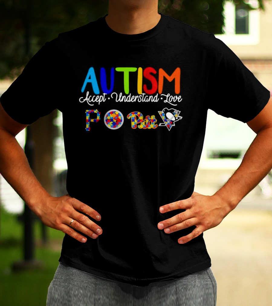 AUTISM Accept Understand Love Pittsburgh PO Pirates Sports T-Shirt