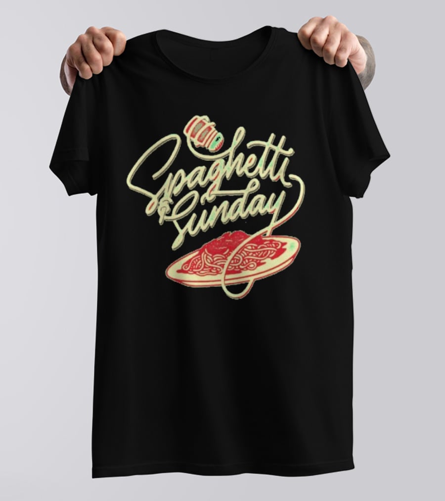 Spaghetti Sunday Pasta Dish With Fork And Plate T-Shirt