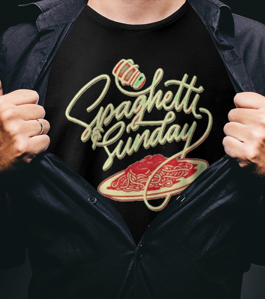 Spaghetti Sunday Pasta Dish With Fork And Plate T-Shirt