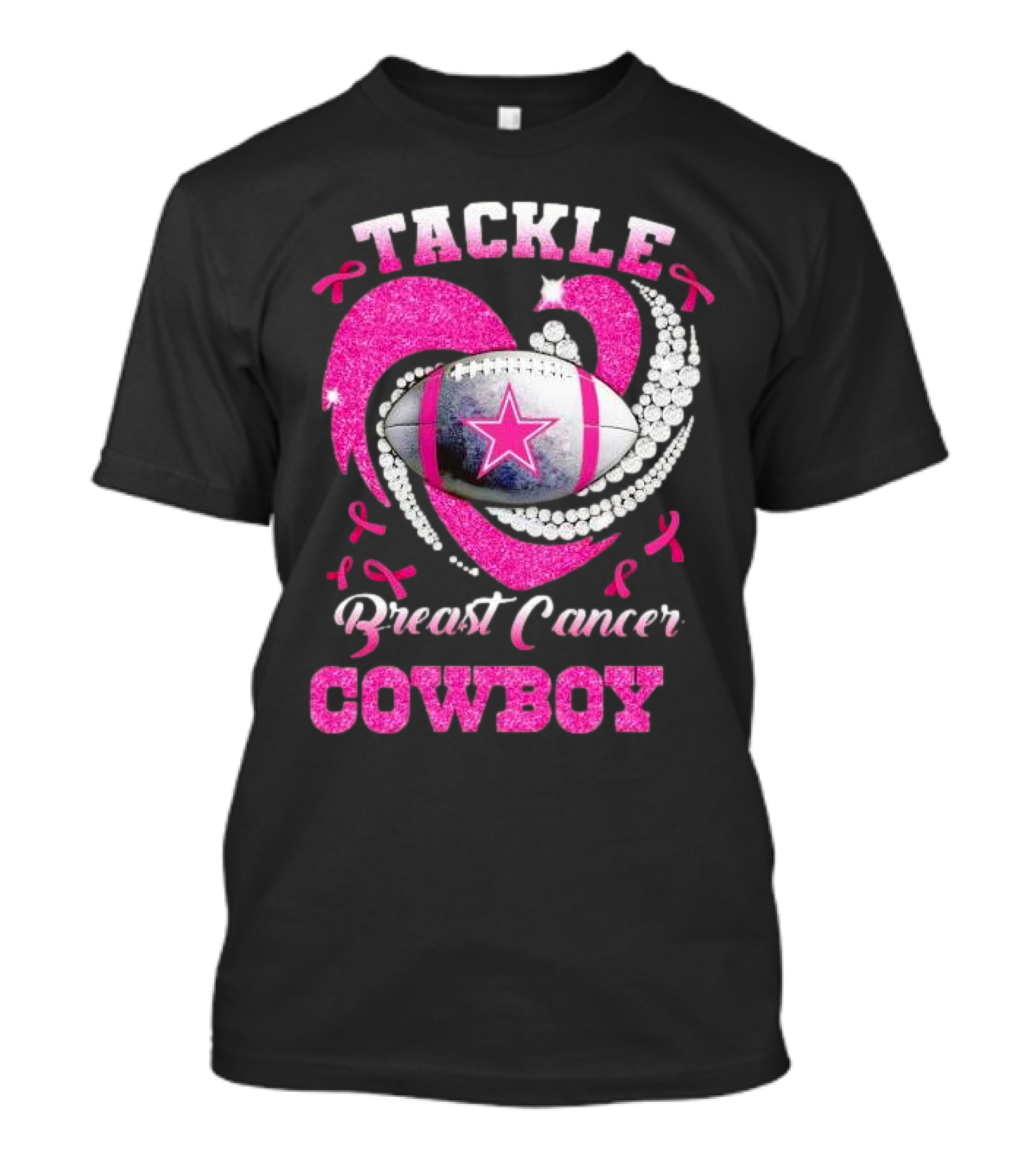 Tackle Breast Cancer Cowboy Football Pink Awareness T-Shirt