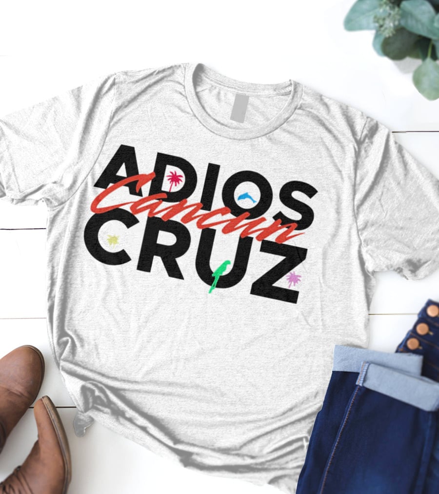 Adios Cancun Cruz Tropical Palms And Waves T-Shirt