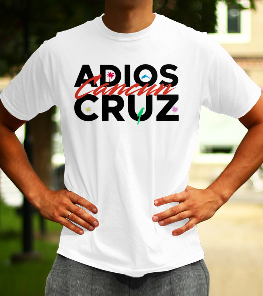 Adios Cancun Cruz Tropical Palms And Waves T-Shirt