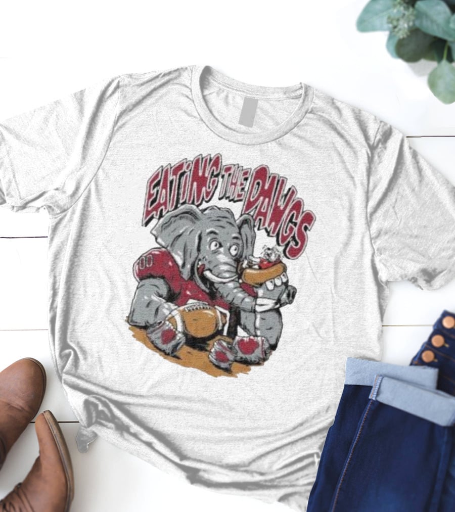 Alabama Crimson Tide Elephant Eating The Dawgs Football Rivalry T-Shirt