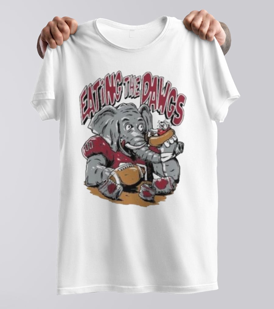Alabama Crimson Tide Elephant Eating The Dawgs Football Rivalry T-Shirt
