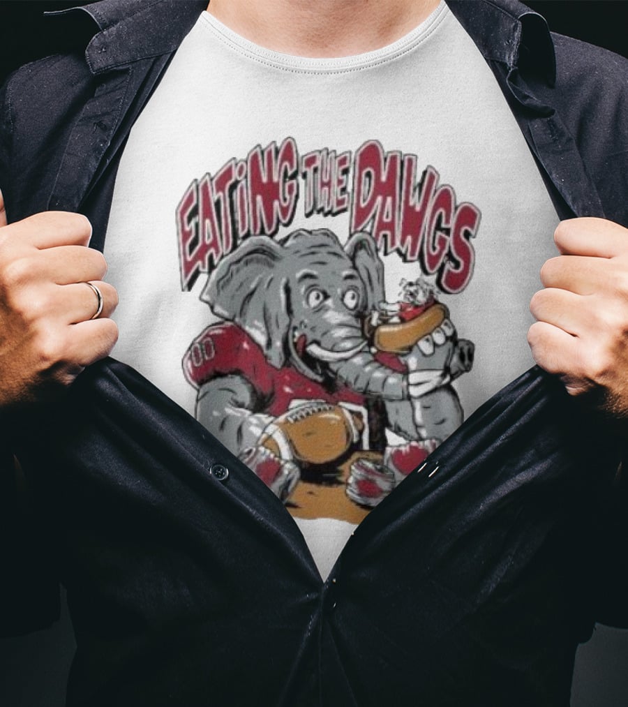 Alabama Crimson Tide Elephant Eating The Dawgs Football Rivalry T-Shirt