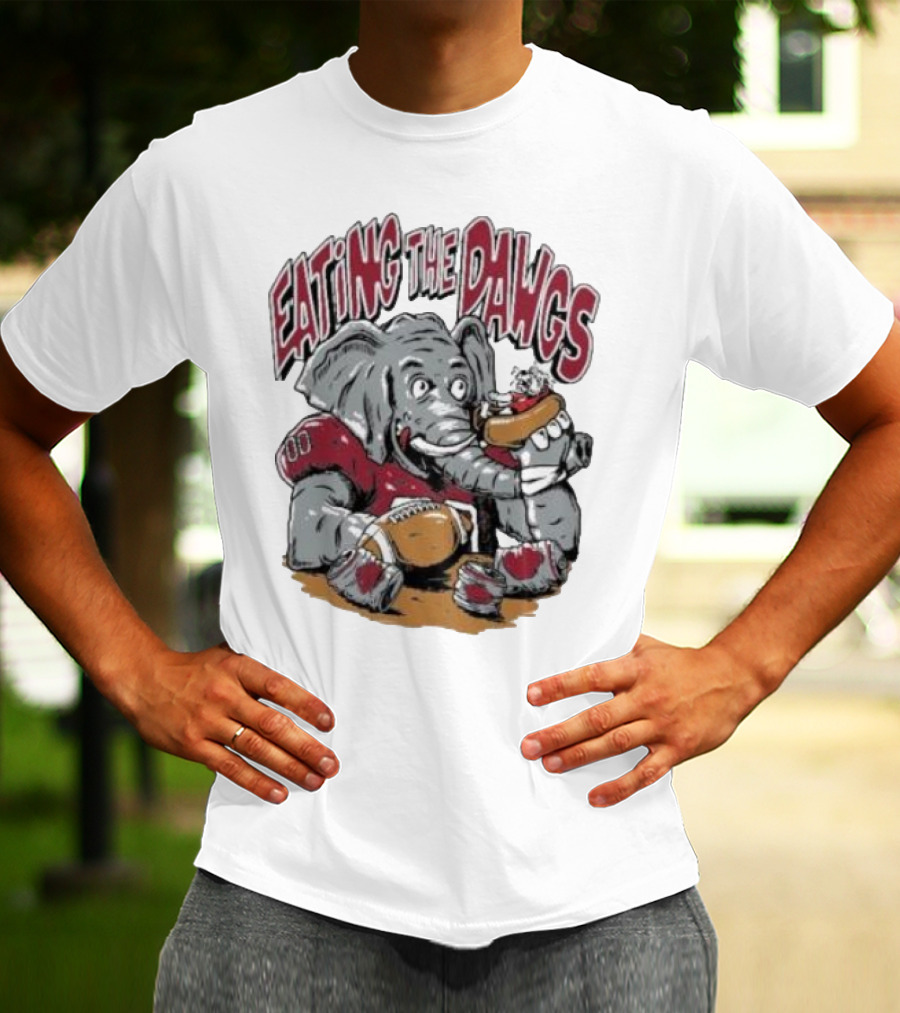 Alabama Crimson Tide Elephant Eating The Dawgs Football Rivalry T-Shirt
