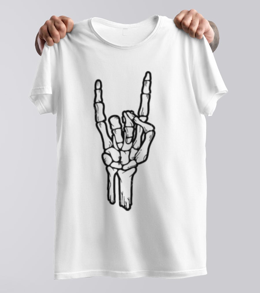 Main Squelette Hand Gesture Rock And Roll Skeleton T-Shirt