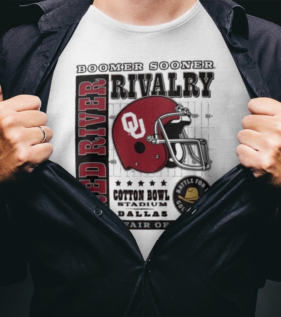 Boomer Sooner Red River Rivalry Cotton Bowl State Fair Of Texas Battle For The Golden Hat T-Shirt